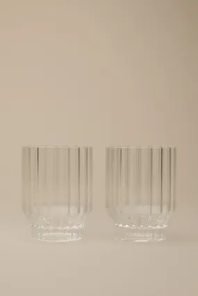 FLUTED TUMBLER GLASSES, SET OF 2