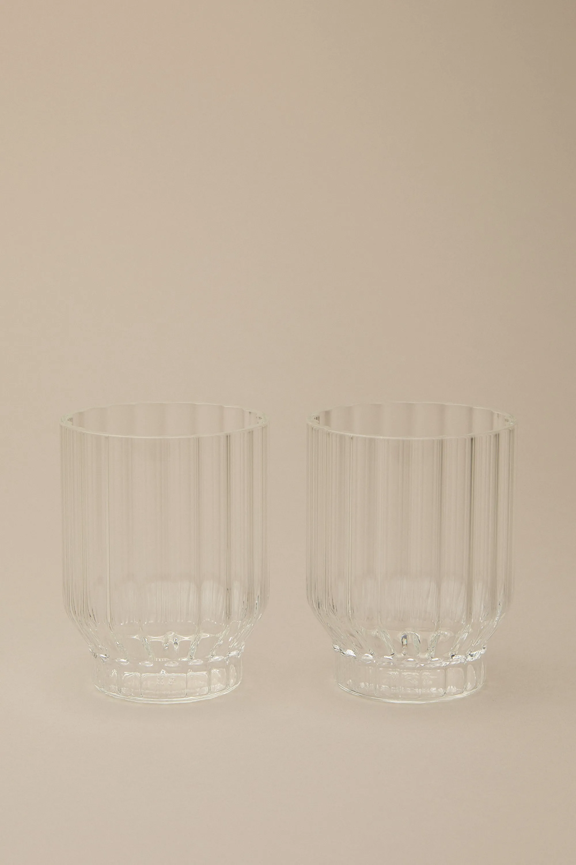 FLUTED TUMBLER GLASSES, SET OF 2