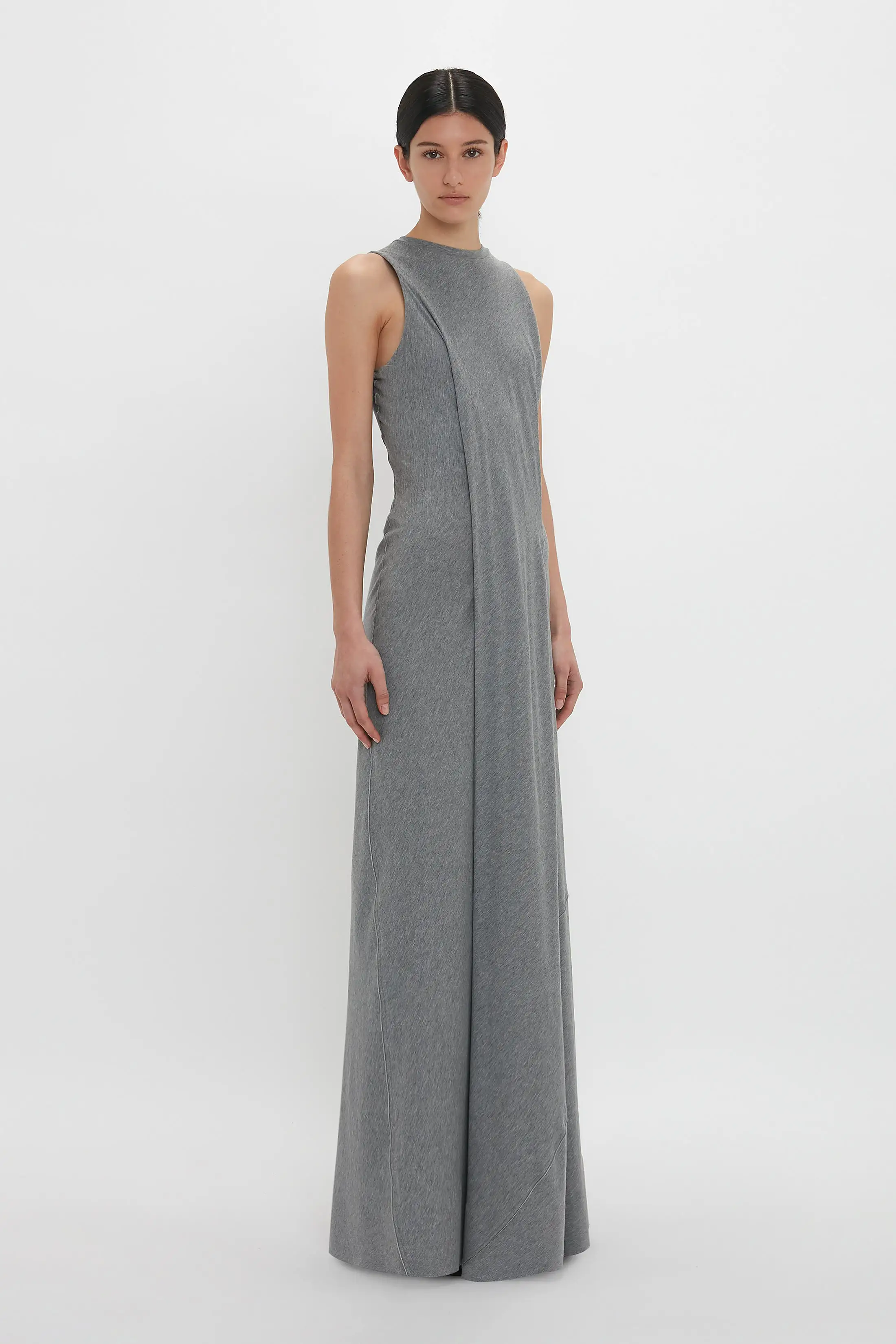 Frame Detailed Maxi Dress In Titanium