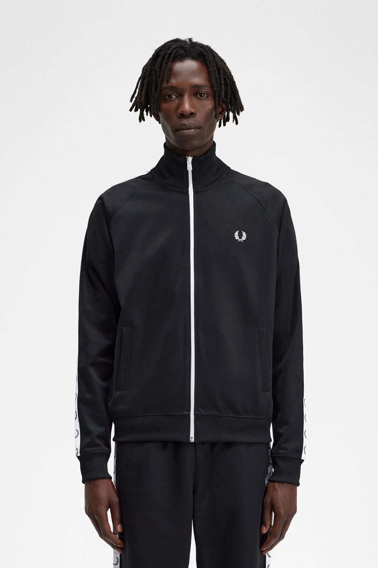 Fred Perry Taped Track Jacket Black