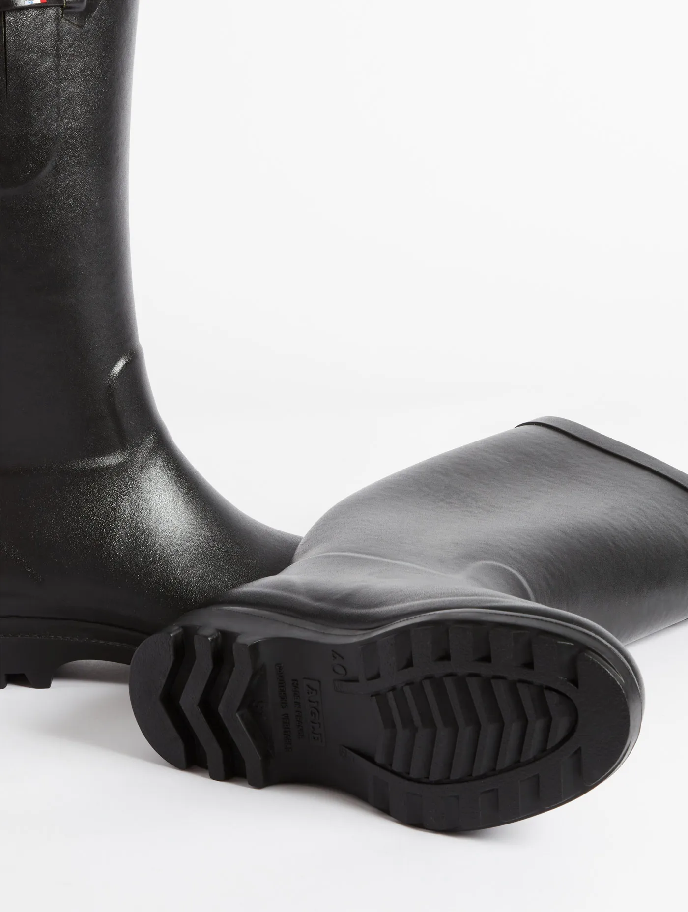 Fur-lined boyfriend rain boot, made in France