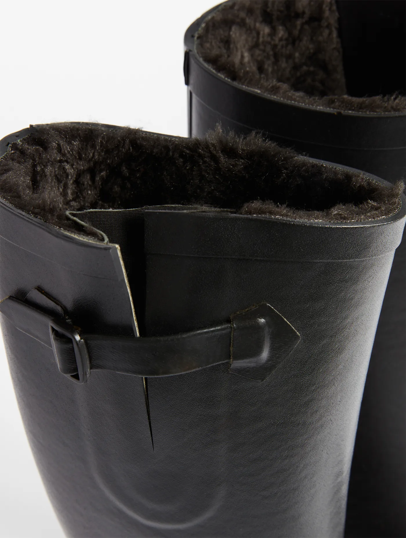 Fur-lined boyfriend rain boot, made in France