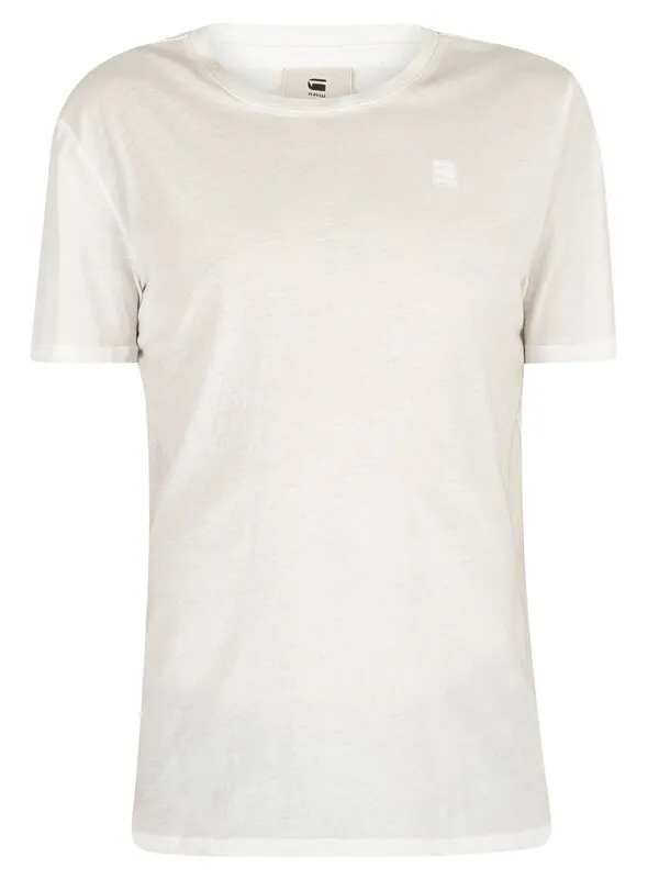 G-Star RAW 2 Pack Crew Neck Logo T-Shirts - White Solid