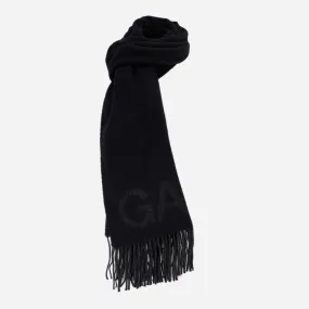 GANNI   Black Fringed Scarf 