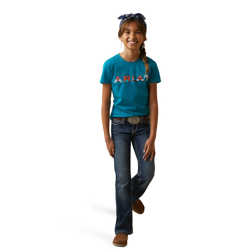 Girl's R.E.A.L. Boot Kickin' T-Shirt in Green