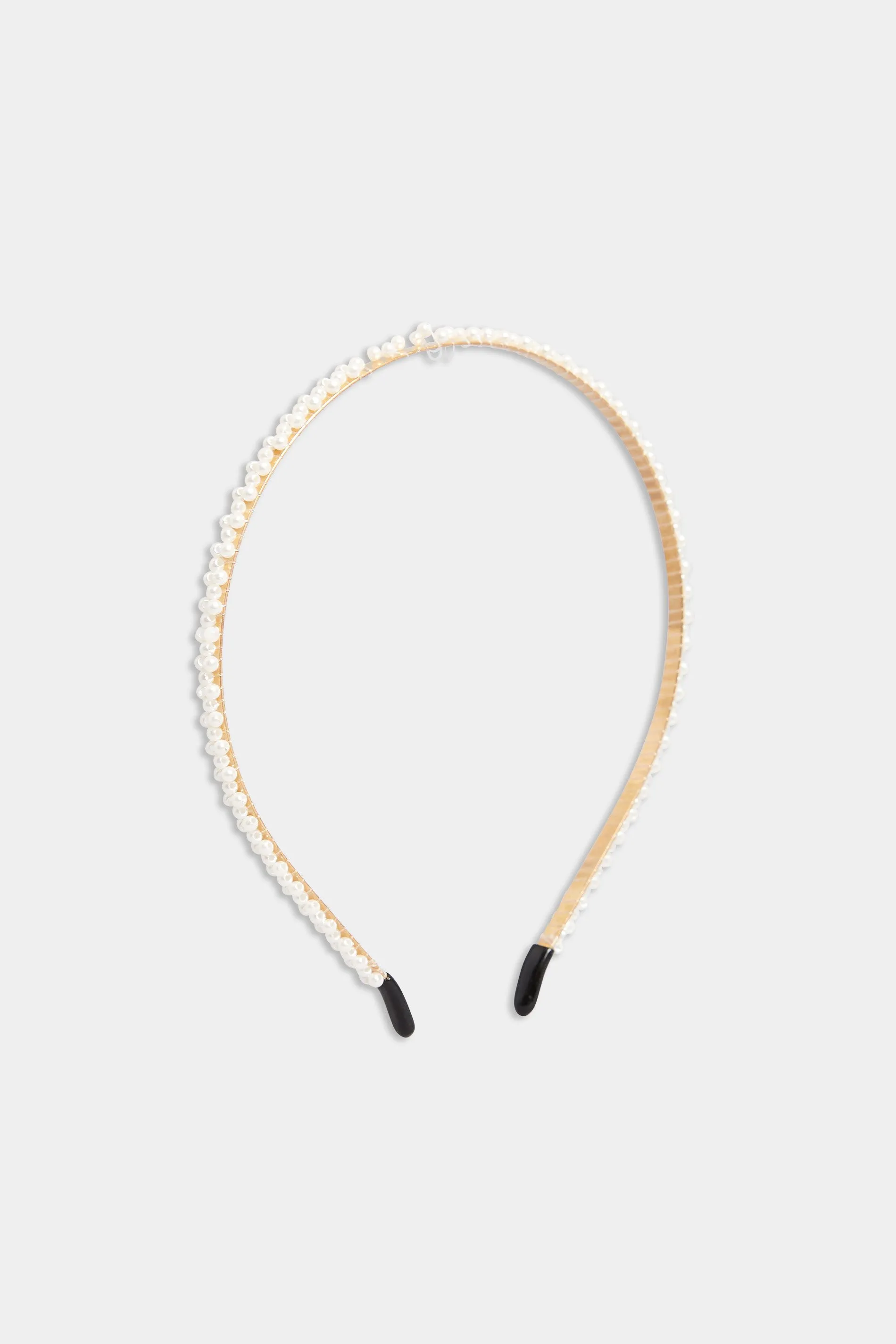 Gold & White Pearl Thin Headband