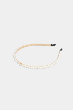 Gold & White Pearl Thin Headband