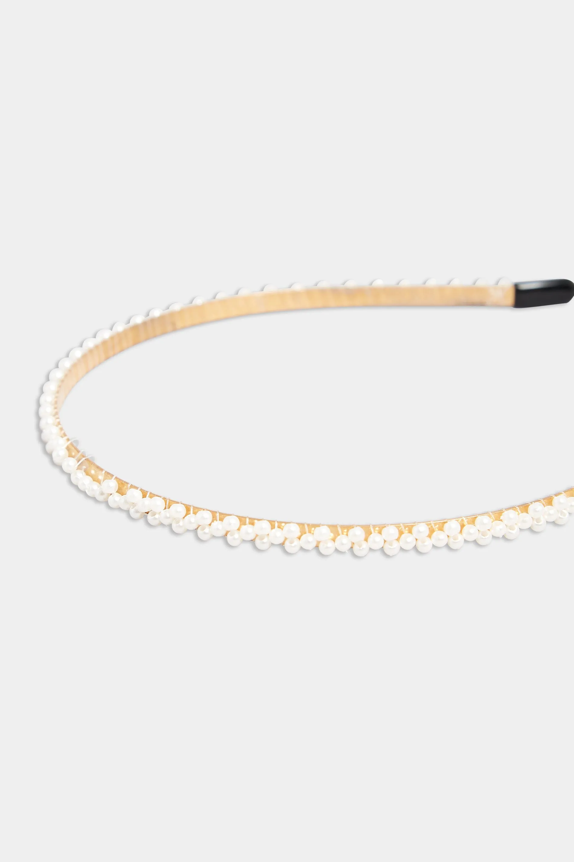 Gold & White Pearl Thin Headband