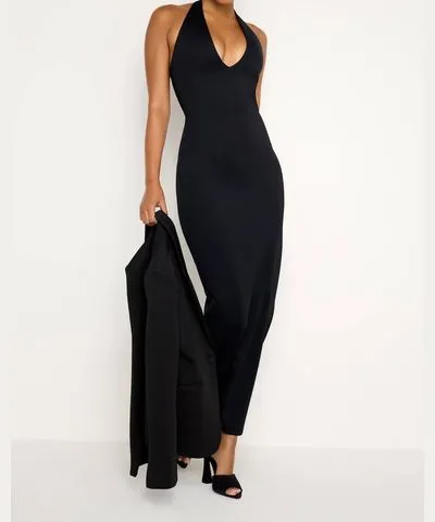 Good American Scuba Halter Maxi Dress