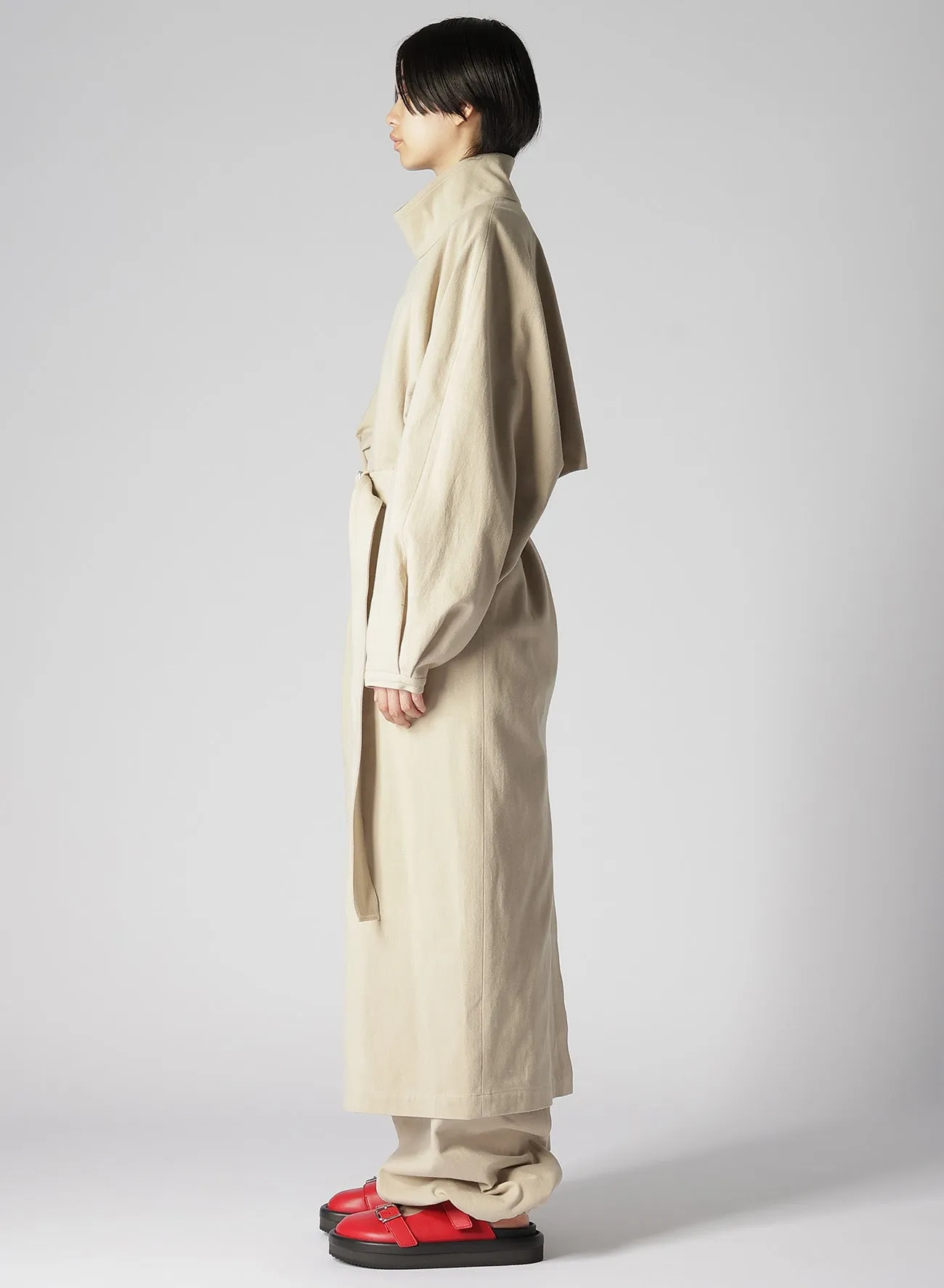 HARD TWISTED COTTON SATIN TRENCH COAT