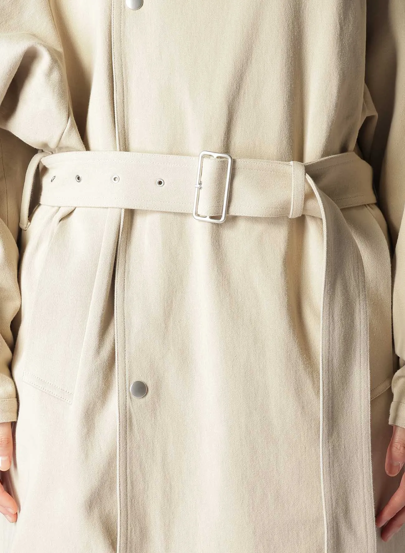 HARD TWISTED COTTON SATIN TRENCH COAT