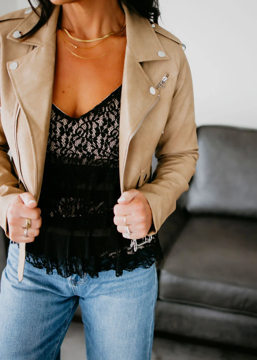 Harlie Faux Leather Moto Jacket