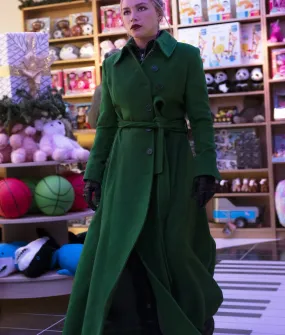 Hawkeye Kate Yelena Green Trench Coat | Florence Pugh Coat