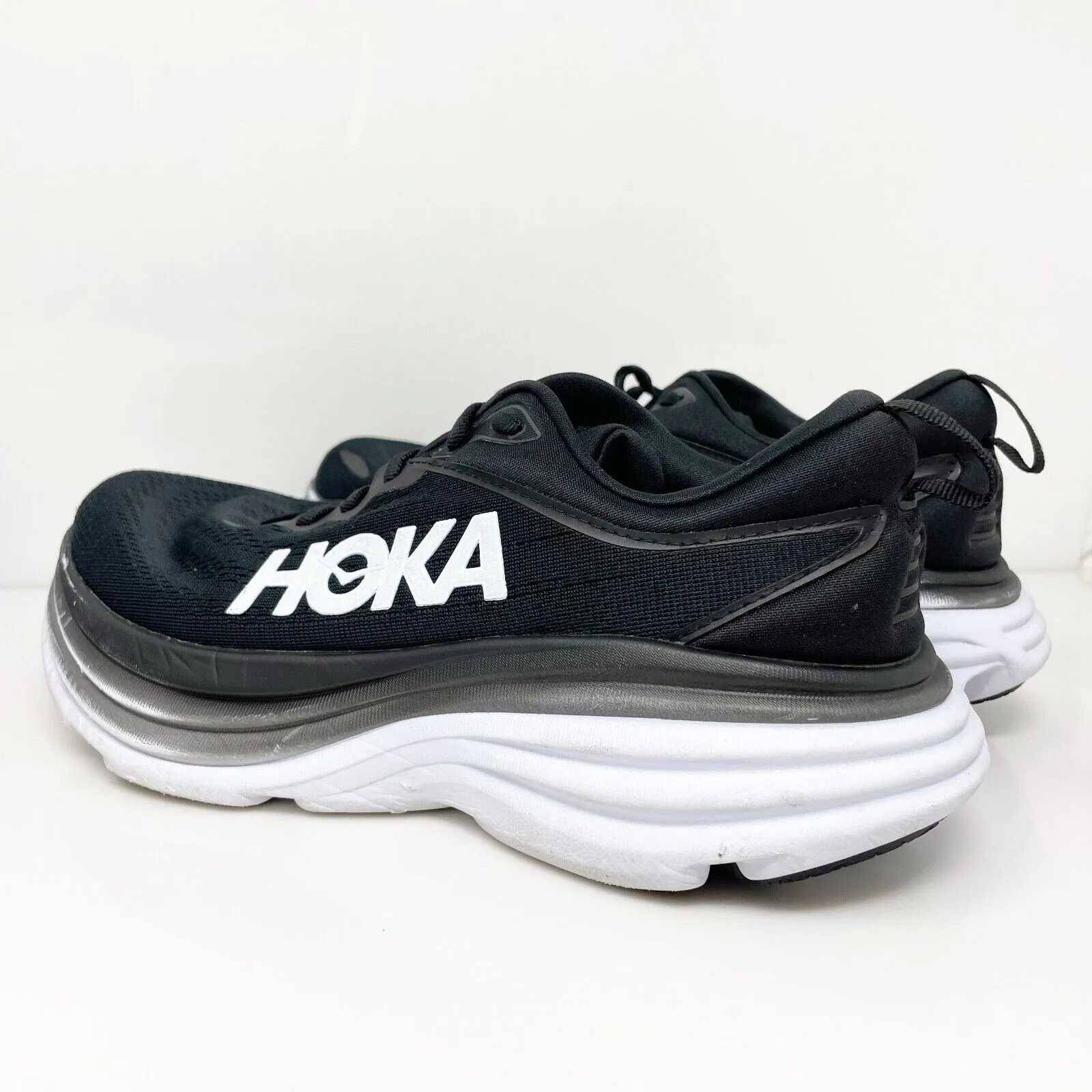 Hoka One One Womens Bondi 8 1127952 BWHT Black Running Shoes Sneakers Size 8.5 D