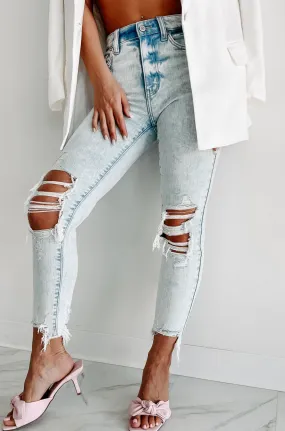 Hollis High Rise Distressed Eunina Skinny Jeans (Light)