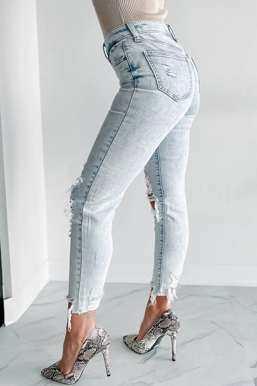 Hollis High Rise Distressed Eunina Skinny Jeans (Light)