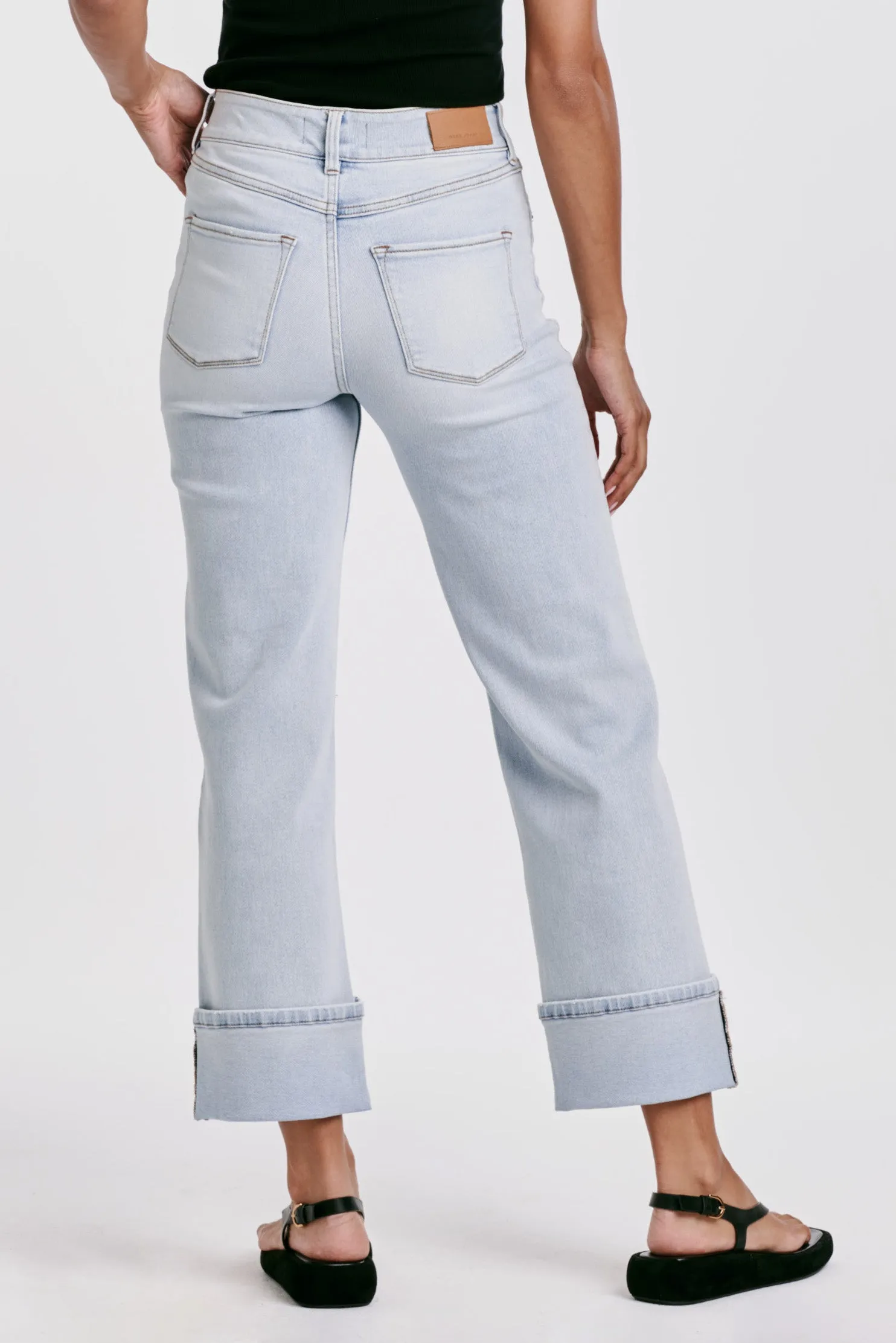 Holly Super High Rise Cuffed Straight Jeans Positano