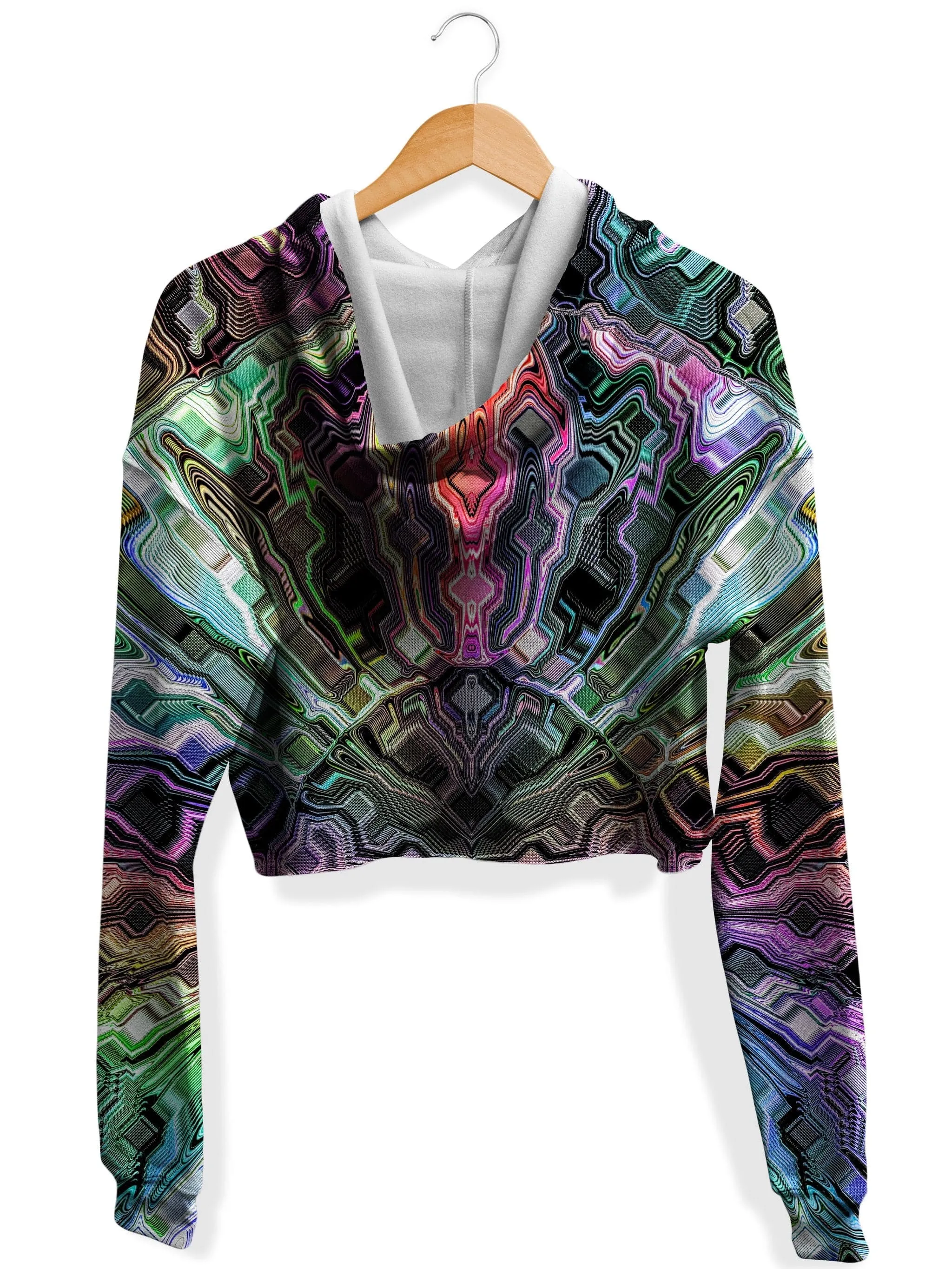 Holographic Storm Fleece Crop Hoodie (Clearance)