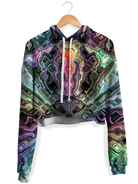 Holographic Storm Fleece Crop Hoodie (Clearance)