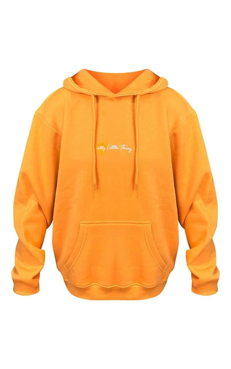 Hoodies & Sweatshirts | Orange Oversized Sweat Hoodie | PrettyLittleThing