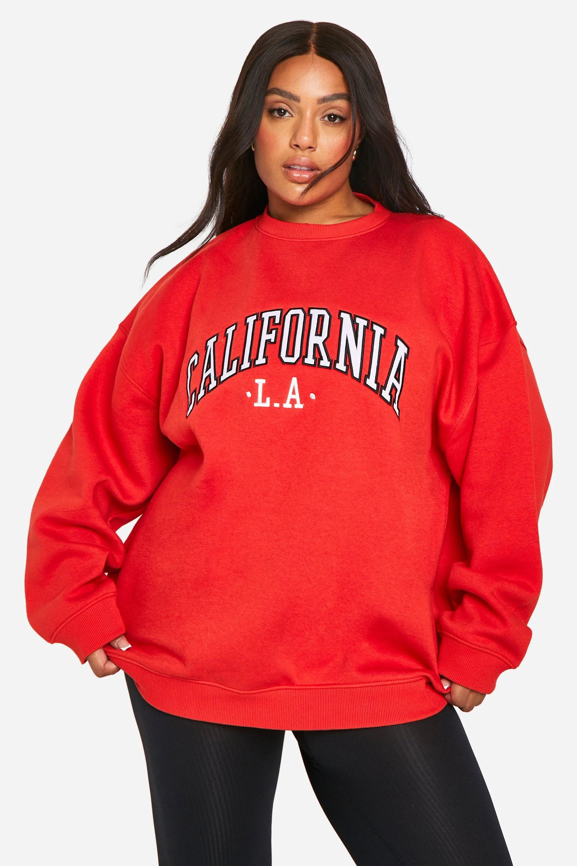 Hoodies & Sweatshirts | Plus California Applique Oversized Sweatshirt | boohoo