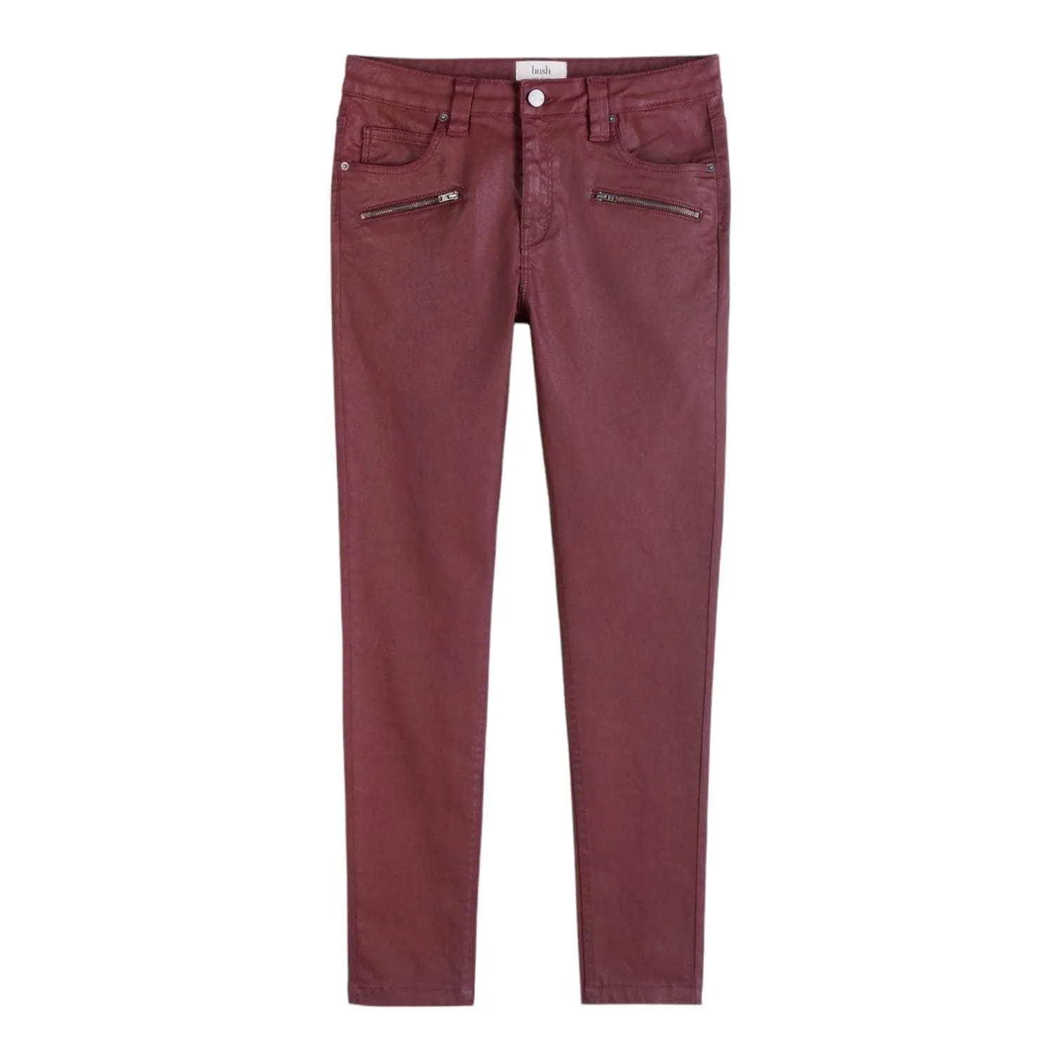 Hush Burgundy Coated Skinny Jeans