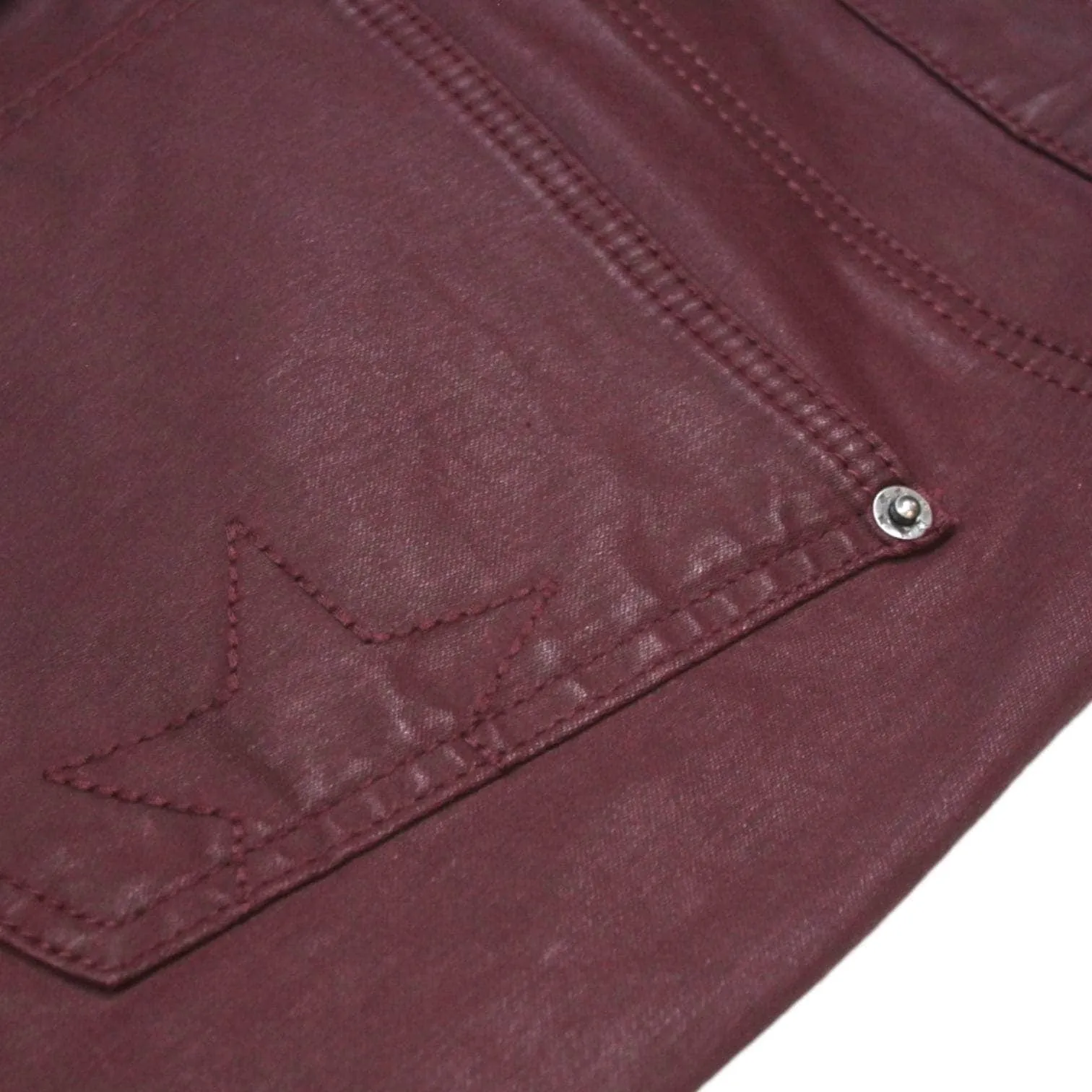 Hush Burgundy Coated Skinny Jeans