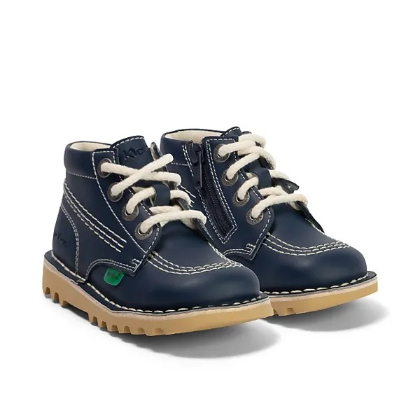 Infant Unisex Kick Hi Zip Vegan Plant-Based Material Navy