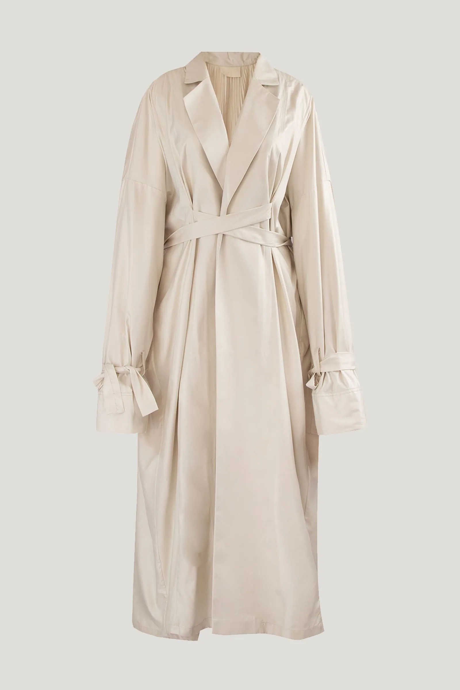 Ivory White Ciri Oversized Coat with Back Pleats