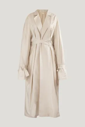 Ivory White Ciri Oversized Coat with Back Pleats