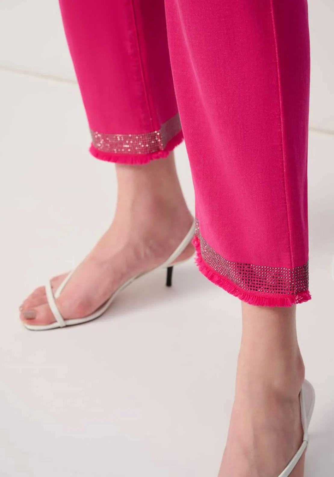 Joseph Ribkoff Embellished Straight Leg Jeans, Pink