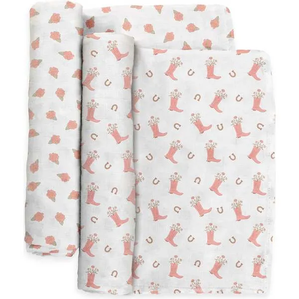 JuJuBe JuJuBe × Studio Oh! Printed Swaddle Blanket Sets, Bloomin' Boot (Pack Of 2)