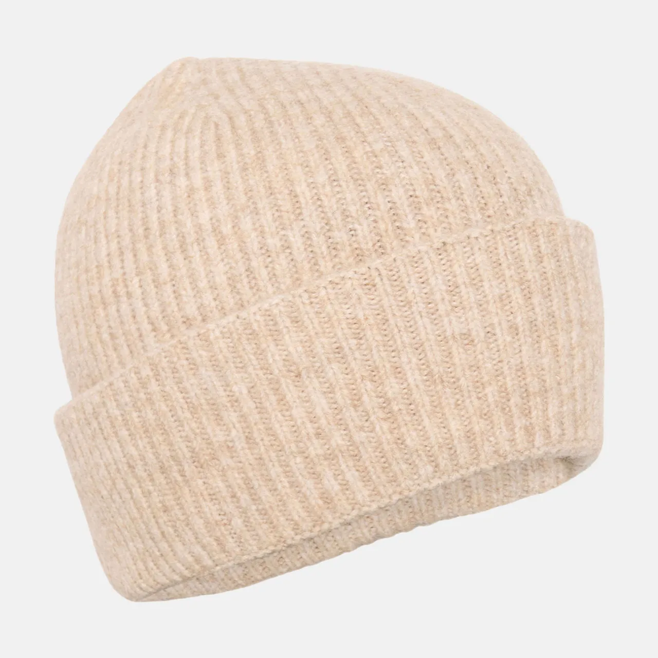 KAFFE Marlene Rib Knit Beanie - Grey Melange