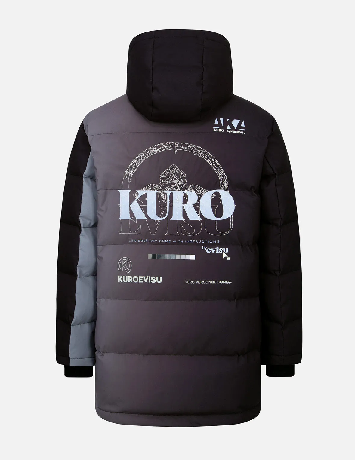 Kamon and Logo Embroidered Gradient Down Jacket