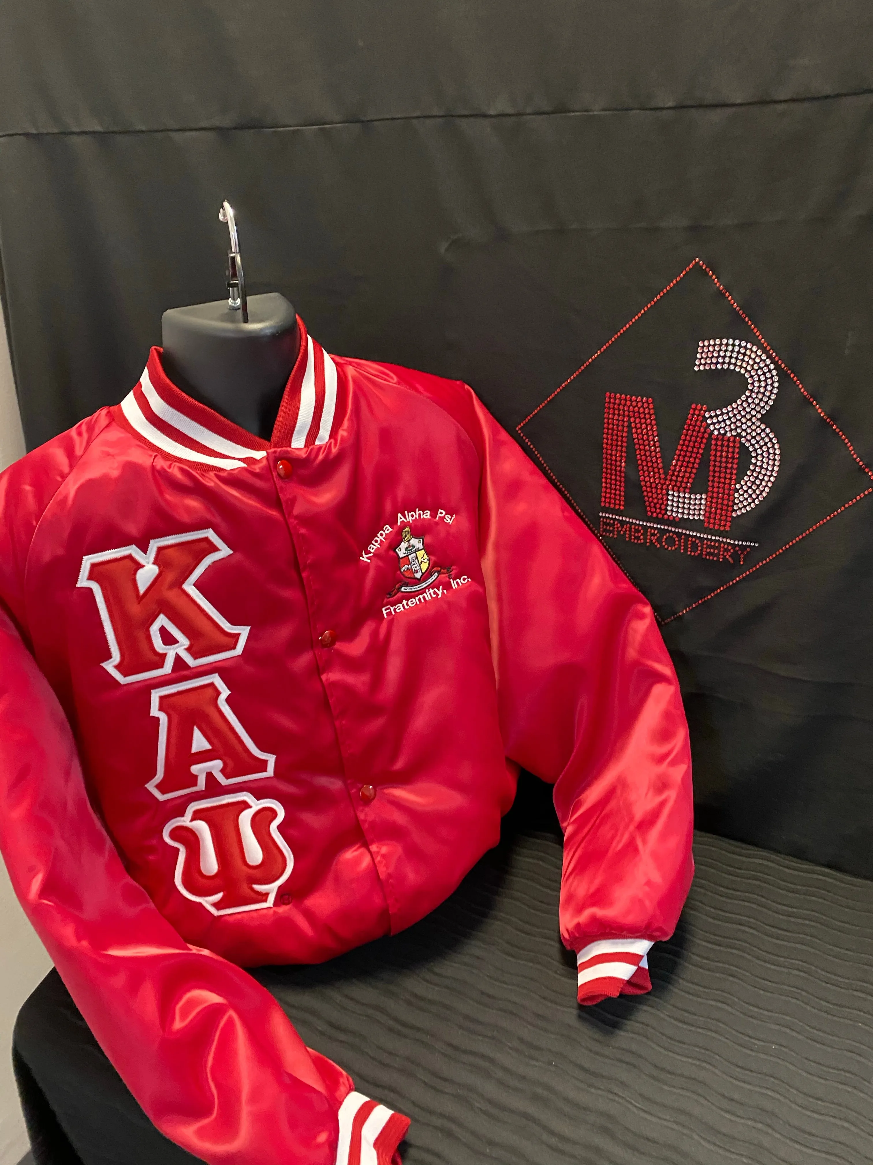 Kappa Alpha Psi-Satin Baseball Jacket (M3) Custom