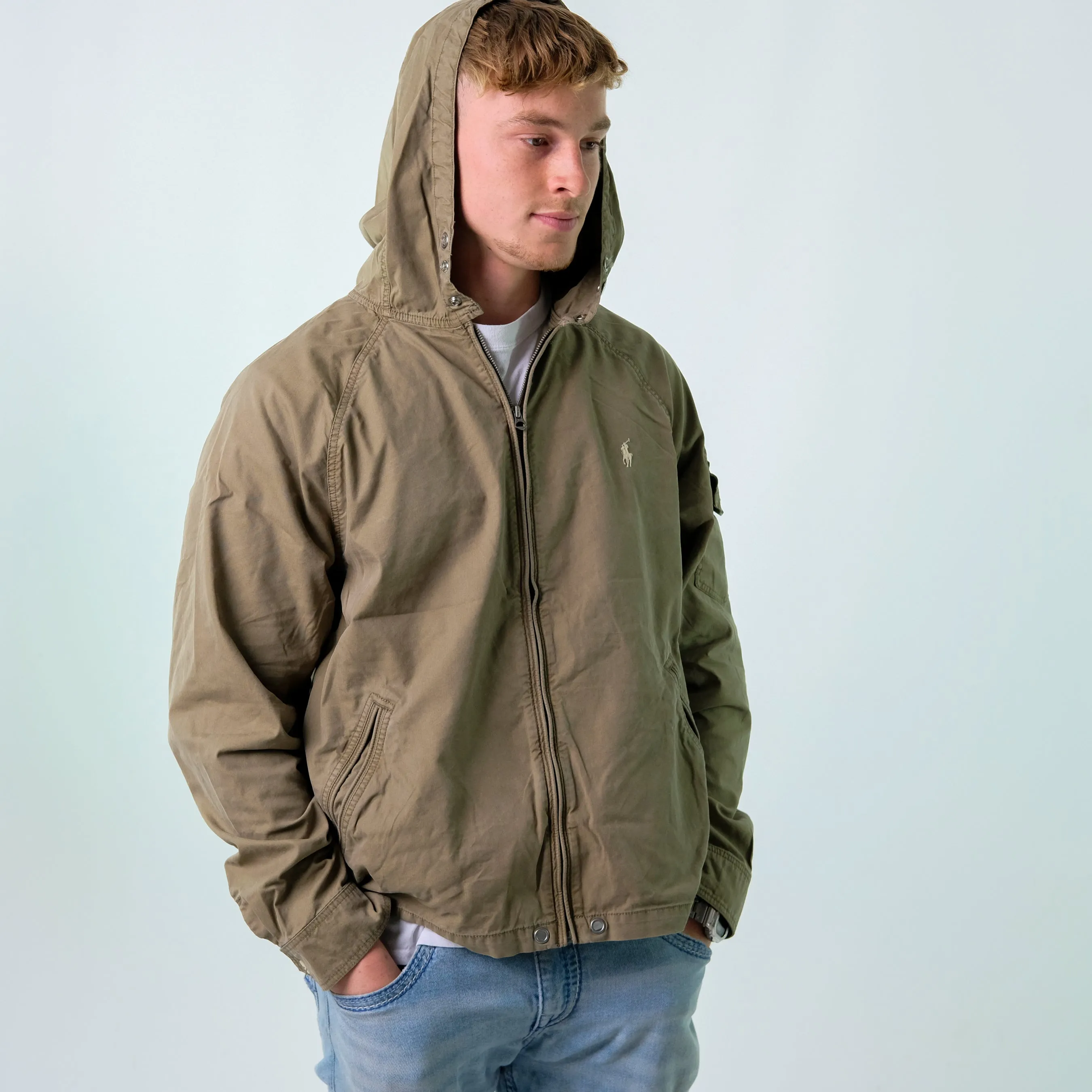 Khaki Green y2ks Polo Ralph Lauren Light Jacket (XL)