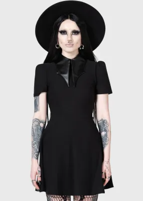 Killstar Kihilist Chapel Collar Skater Dress Black