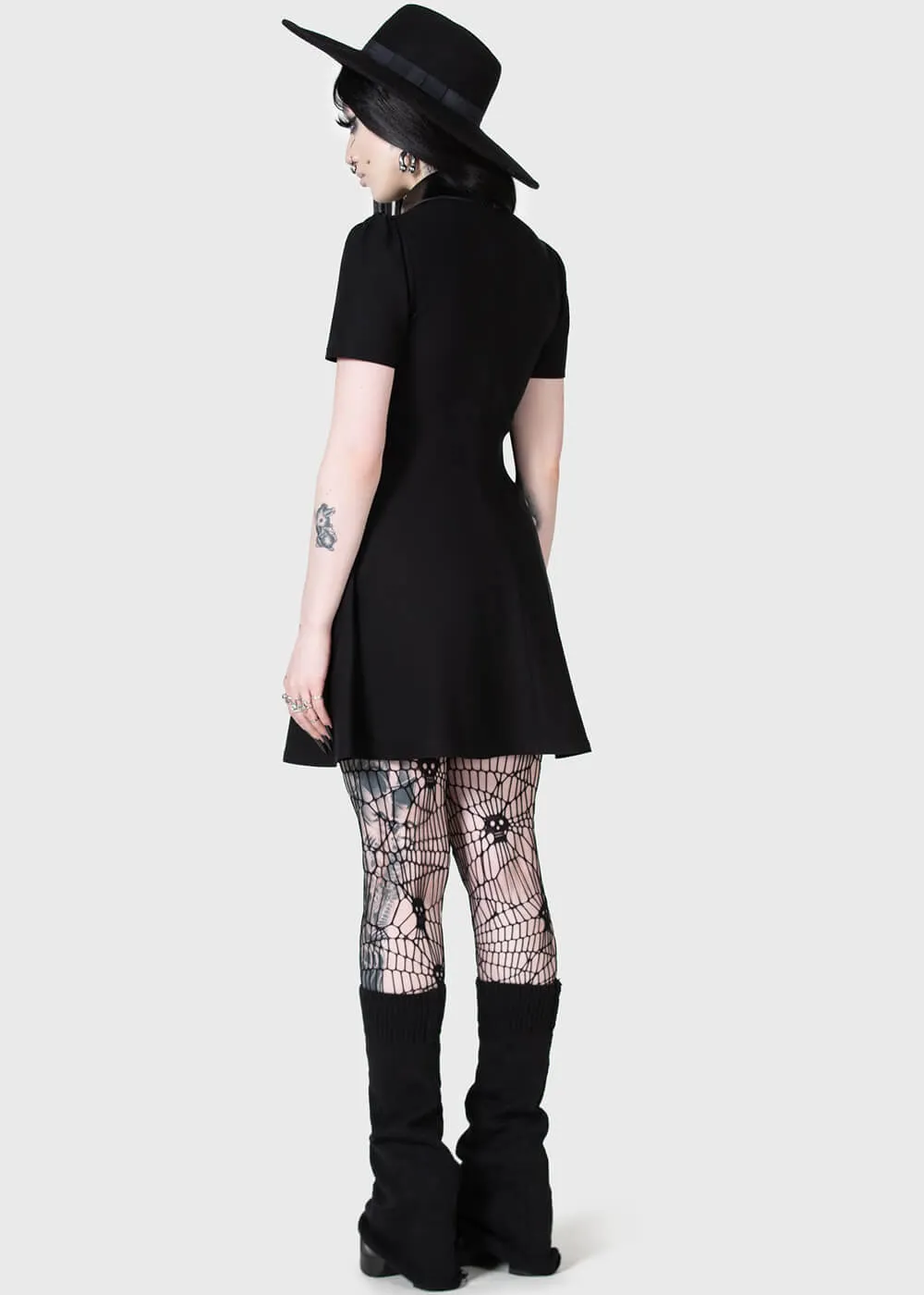 Killstar Kihilist Chapel Collar Skater Dress Black