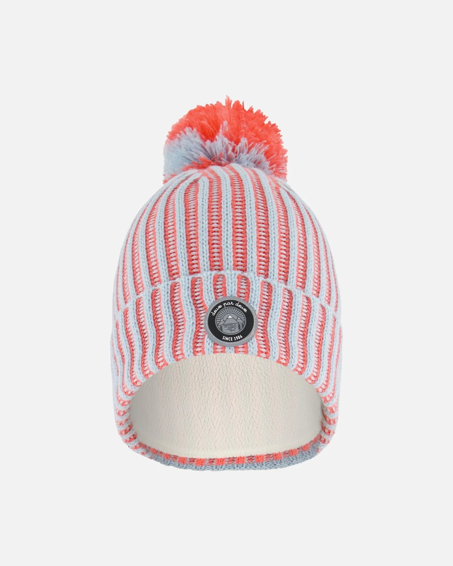 Knit Hat Air Blue And Coral