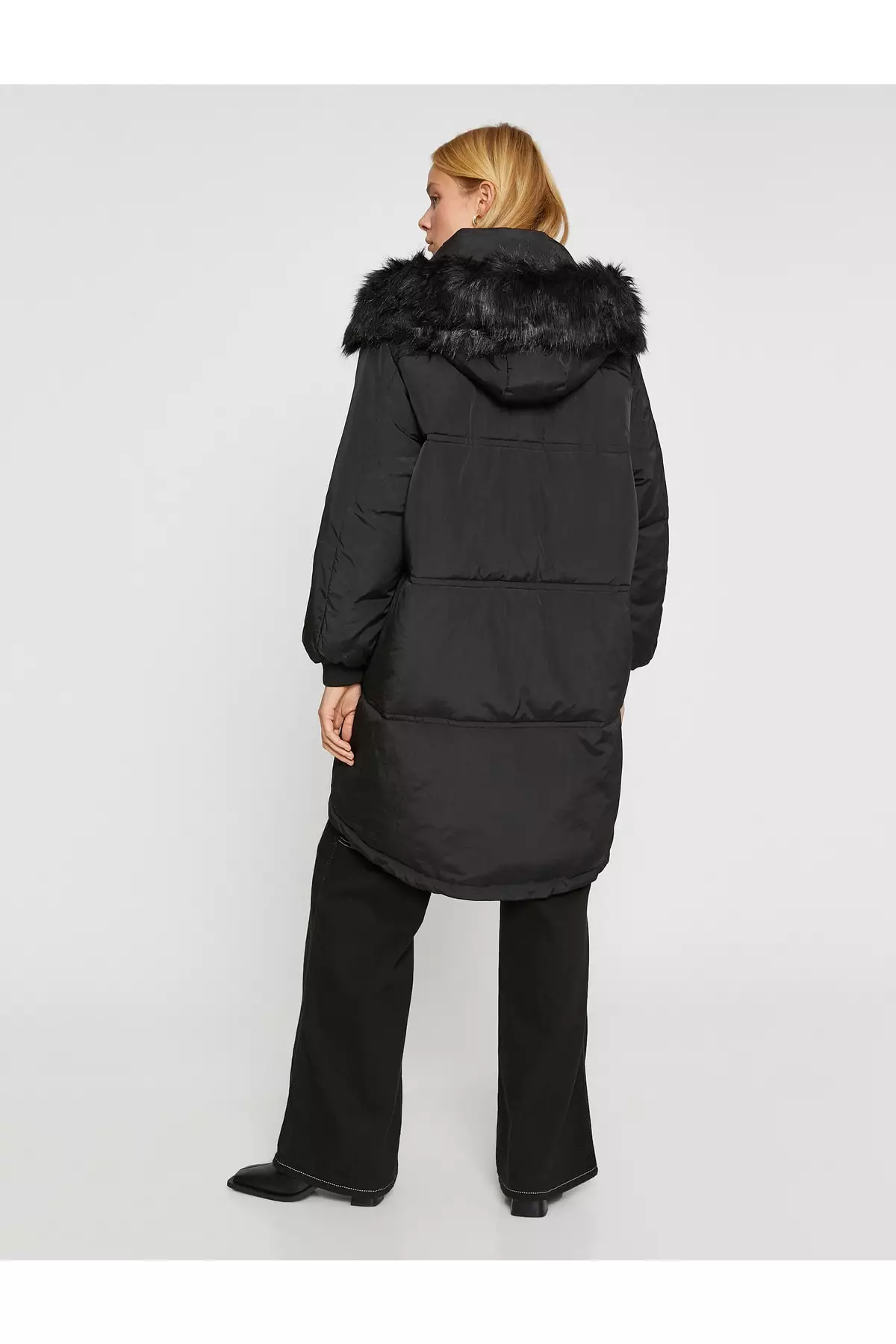 KOTON Plush Hooded Coat