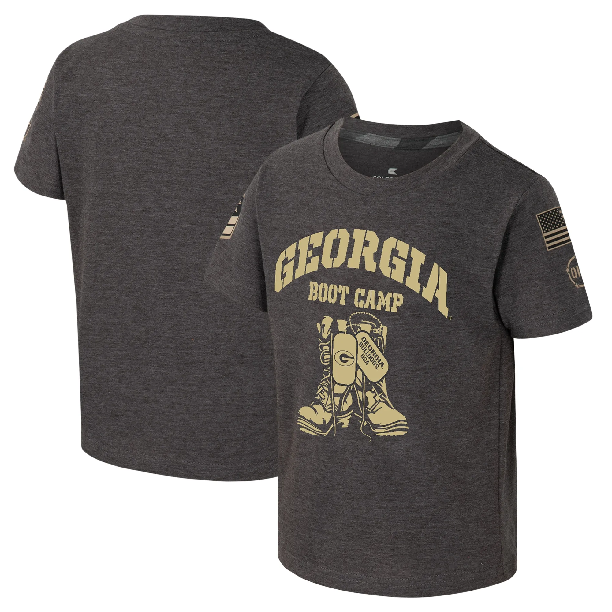 Lids Toddler Colosseum Charcoal Georgia Bulldogs OHT Military Appreciation Boot Camp T-Shirt