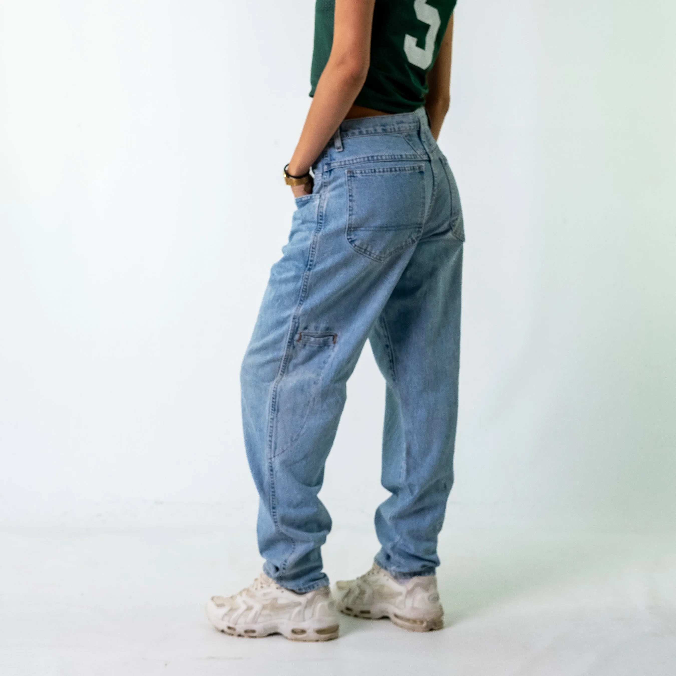 Light Blue 90s Girbaud Denim Hip Hop Jeans Baggy Pants (30)