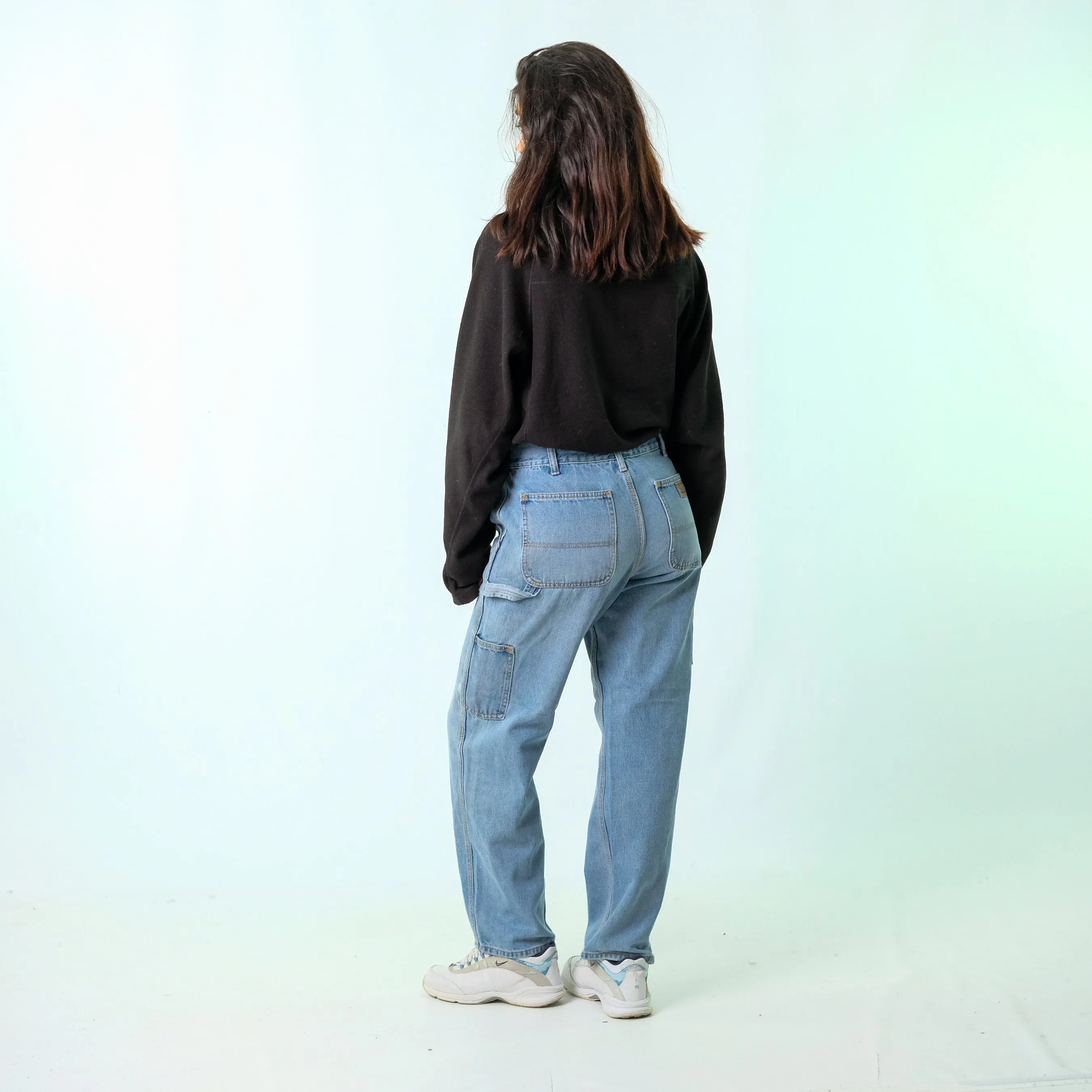 Light Blue 90s RK Brand Denim Carpenter Baggy Jeans Pants (30x32)