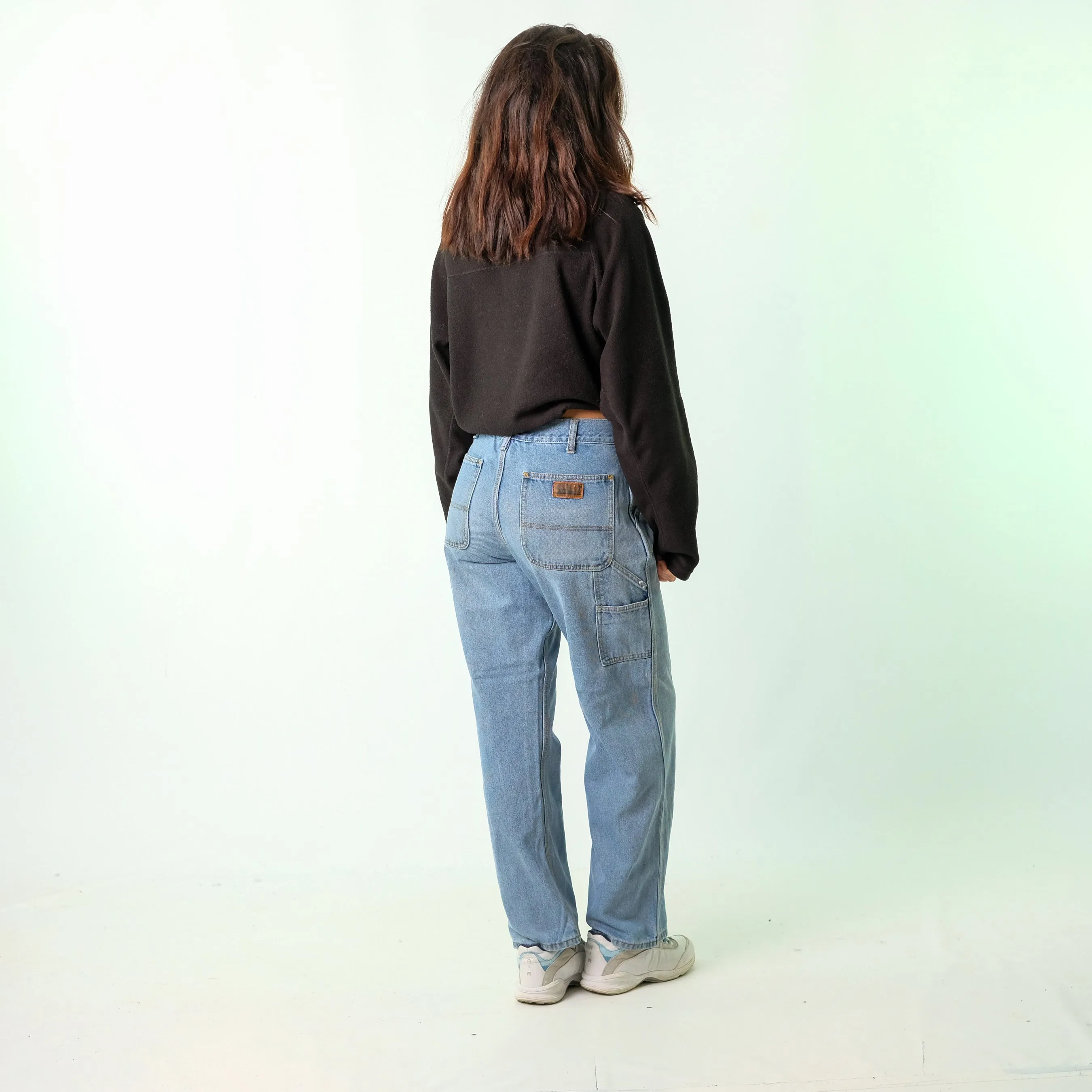 Light Blue 90s RK Brand Denim Carpenter Baggy Jeans Pants (30x32)