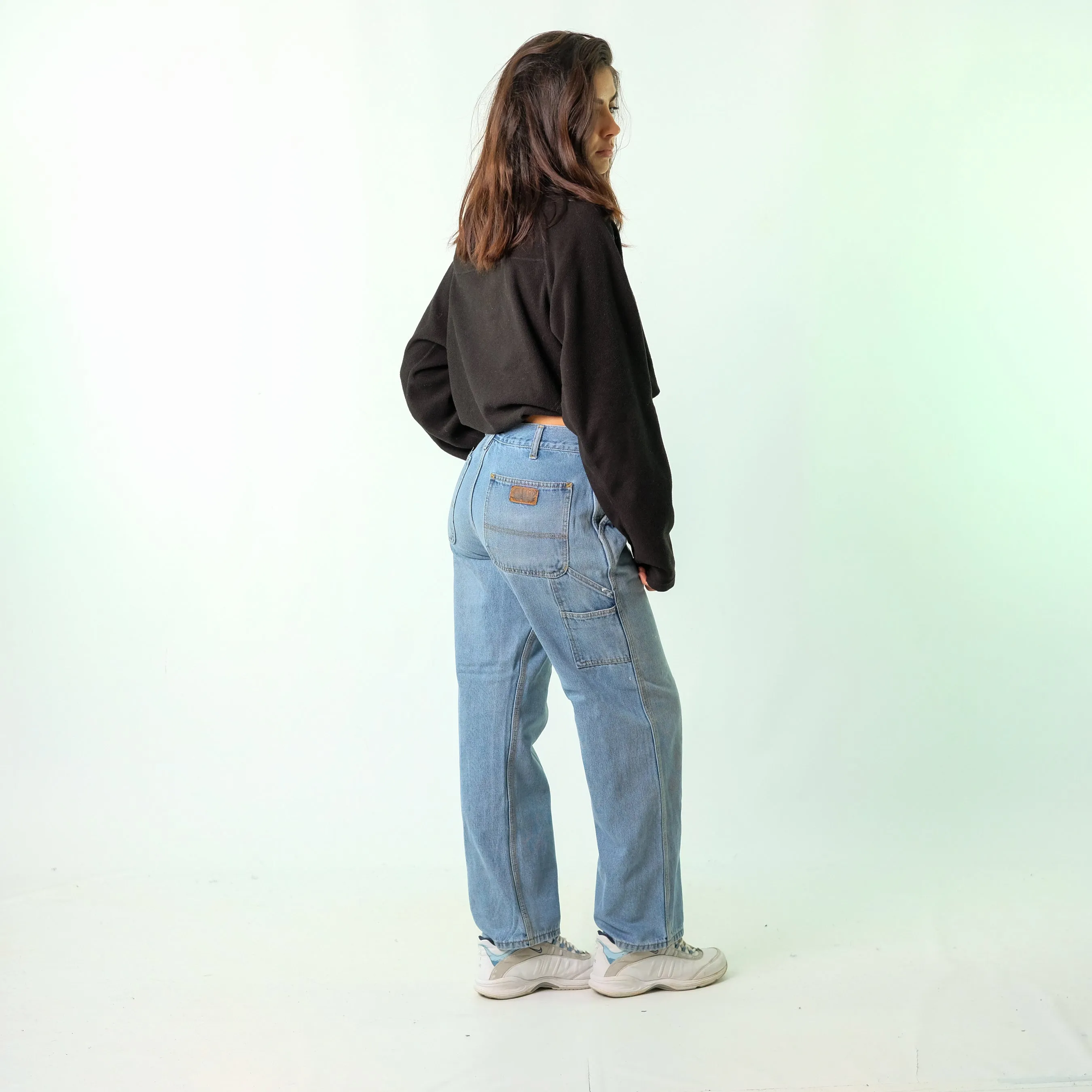 Light Blue 90s RK Brand Denim Carpenter Baggy Jeans Pants (30x32)