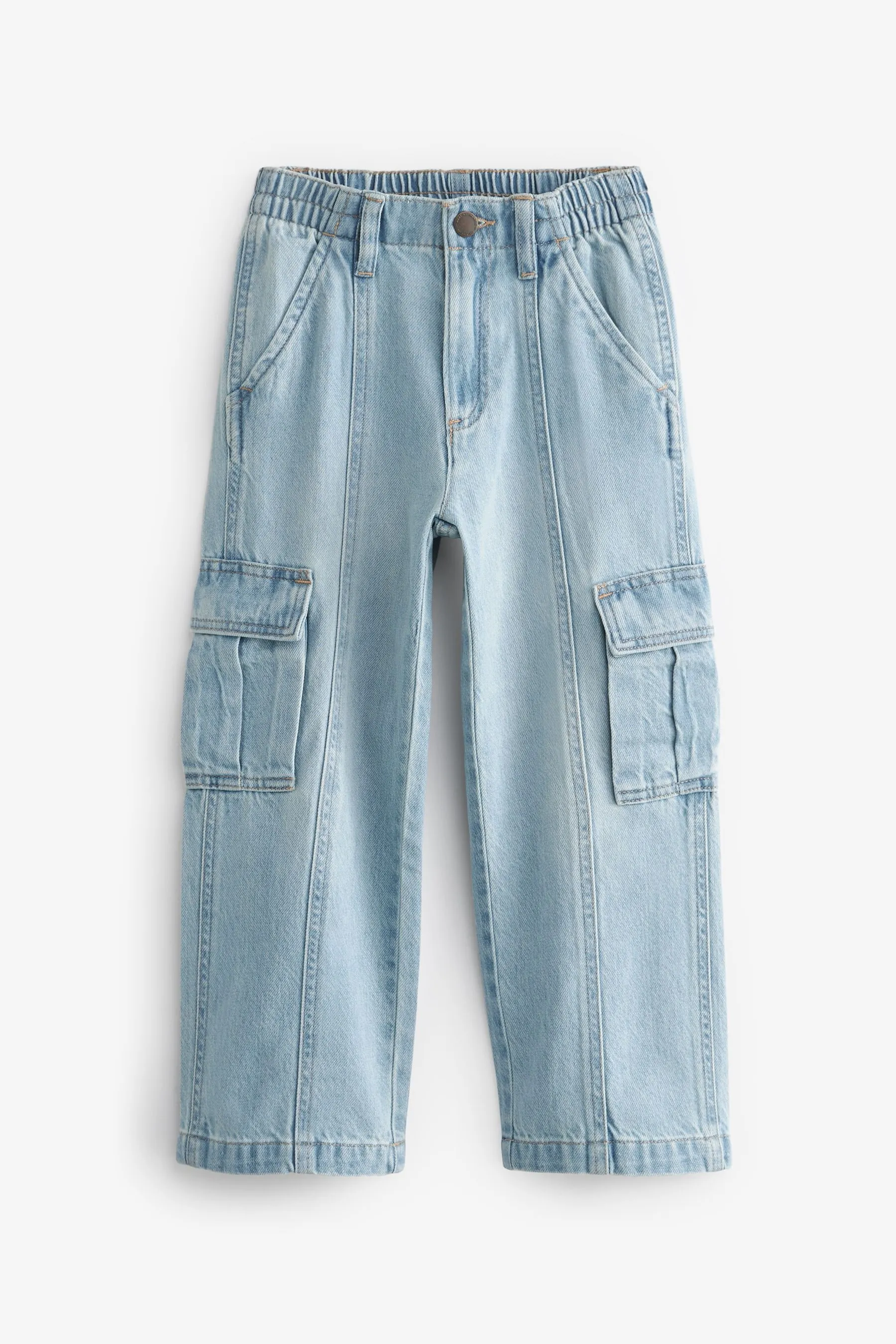 Light Blue Denim Wide Leg Cargo Jeans (3-16yrs)