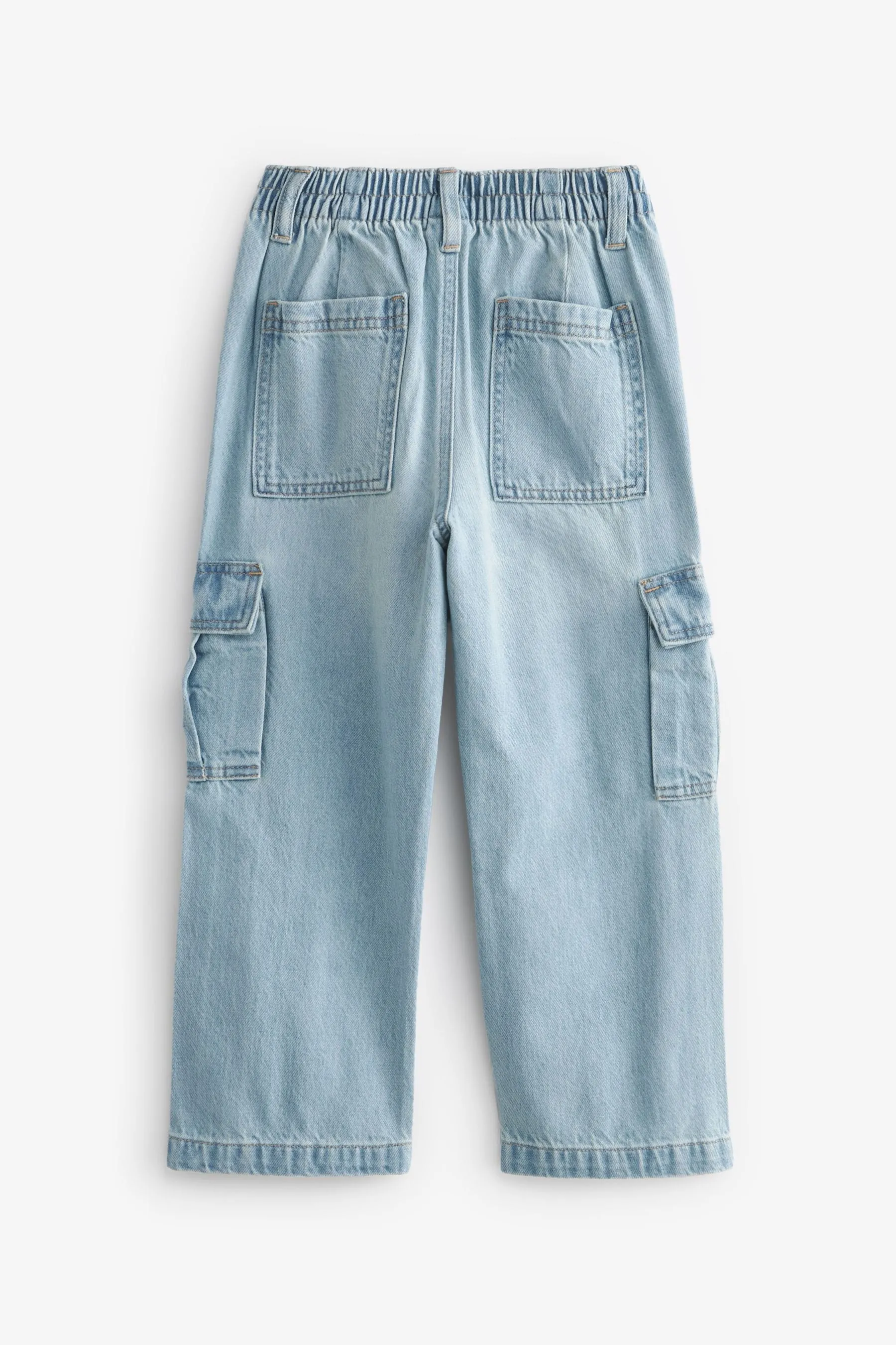 Light Blue Denim Wide Leg Cargo Jeans (3-16yrs)