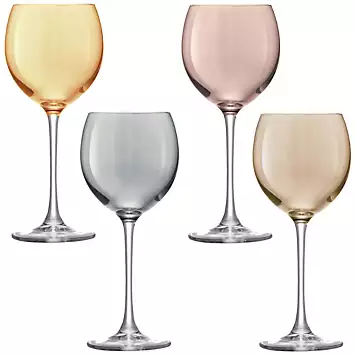 LSA Set of 4 Polka Wine Glasses Metallics | Kaleidoscope