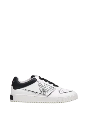 MEN EMPORIO ARMANI WHITE POLYESTER SNEAKER