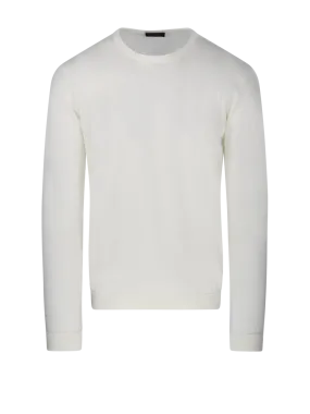 MEN ROBERTO COLLINA WHITE MERINOS WOOL SWEATER